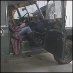 Kristen Trying to Start the 1973 Land Rover, 1 of 2