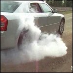 Mrs. B Doing Burnouts in a Hemi