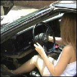 Nikki Getting the Old Vette Started