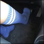 Tremble Driving in Blue Knee High Socks