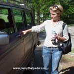 Kimberly Heart Starting Up the Jeep in Cowgirl Boots