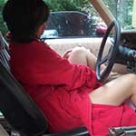 Hana Revving the Camaro in Robe & Wedges – #512