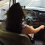 Dakota Charms Bus Driving in Flip Flops w/Cherry