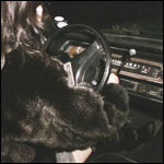 Hana Cranking the Coronet in Fur Coat & OTK Boots at Night