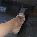 Damara Pedal Pumping the Coronet in Beige Ballet Flats