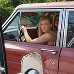 Tyler Grace Pedal Pumping the Jeep w/Jenny Riding Shotgun, 2 of 2