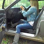 Riley Starting Hubby’s Old Coronet in Gray Boots, 2 of 2