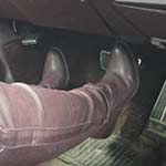 Scarlet Running Errands in the Caddy in Purple Frye OTK Boots