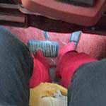 Vivian Ireene Pierce Jeep Stuck & Stalled in Gloves & Red Boots