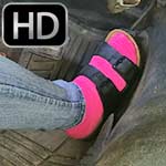 Sasha Lux Cranking in Pink Socks & Birkenstocks
