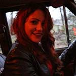 Vivian Ireene Pierce Driving the Jeep in Red Peep Toes