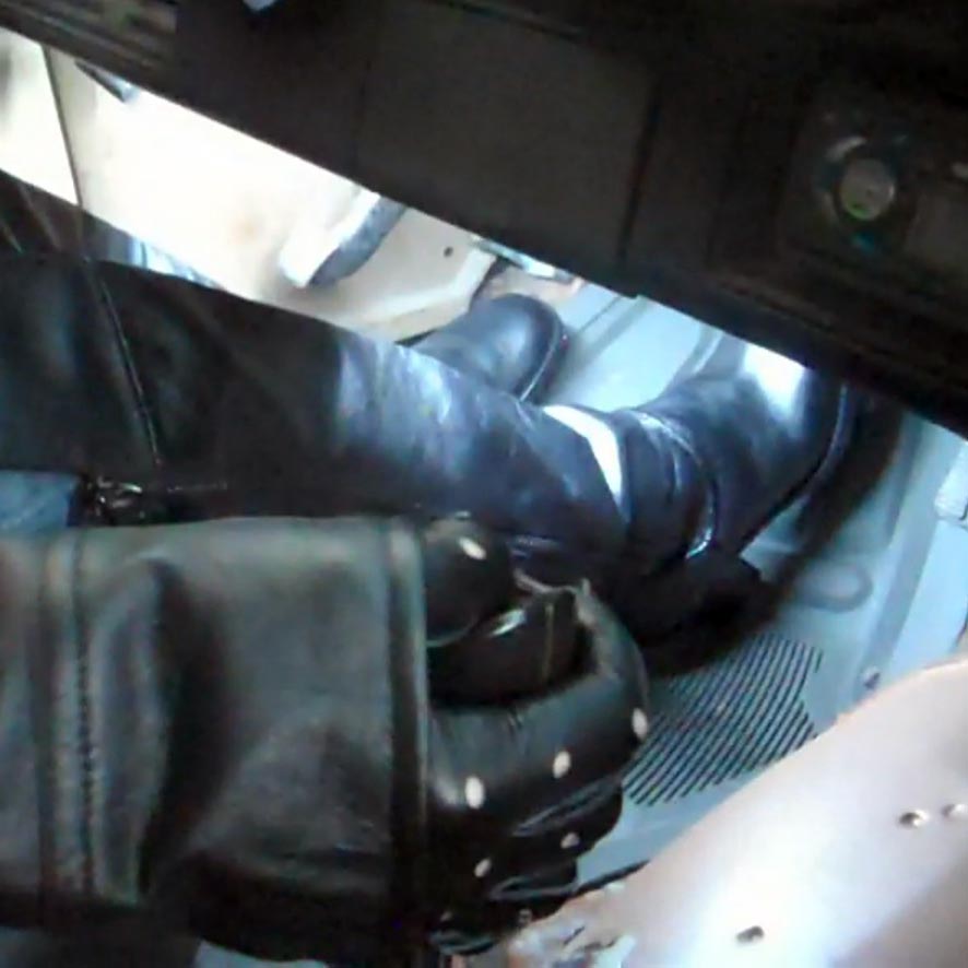 Reese Starts & Drives the ’77 Z28 in Black Leather Boots, Gloves & Jacket