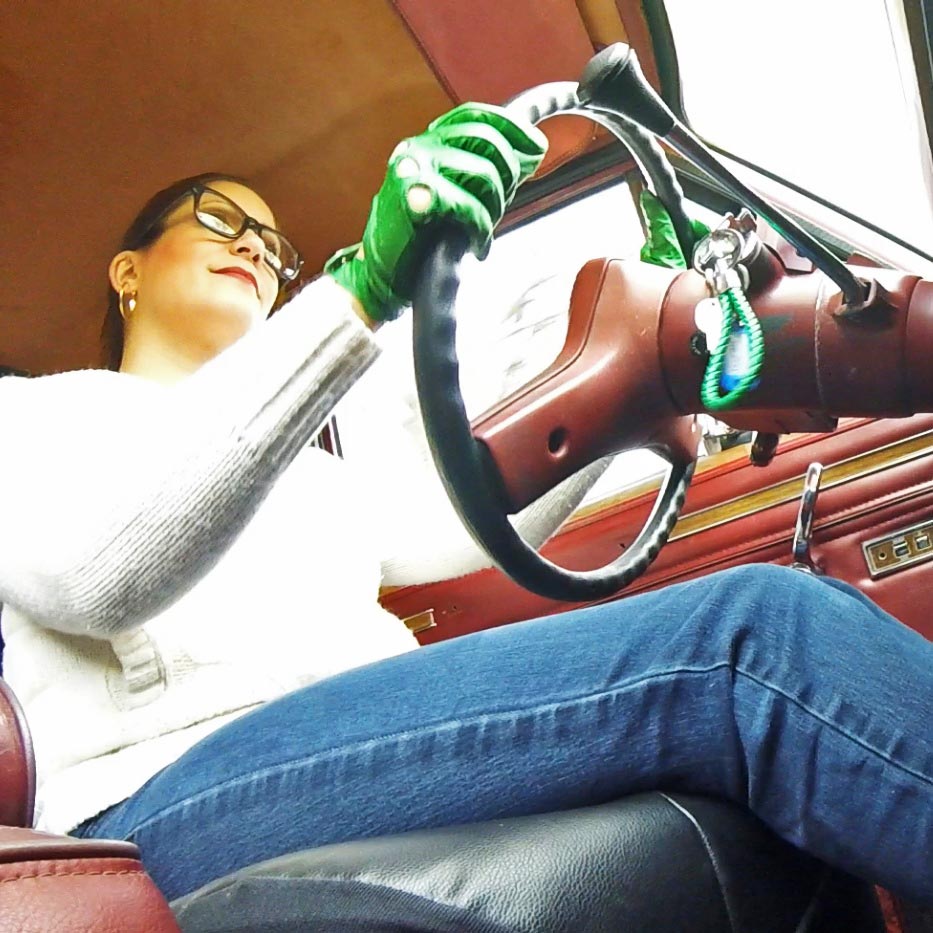 Vivian Ireene Pierce White & Green Adidas Sneakers & Driving Gloves Tease, 1 of 4