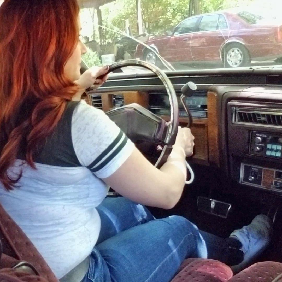 Vivian Ireene Pierce Does Some Pedal Play in the Caddy in Reeboks