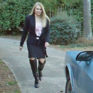SugarMomma Cranking the Monte Carlo in Black Suit & OTK Leather Boots