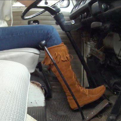 Paige Erin Turner Driving the Bus in Knee High Moccasin Boots, 2 of 3