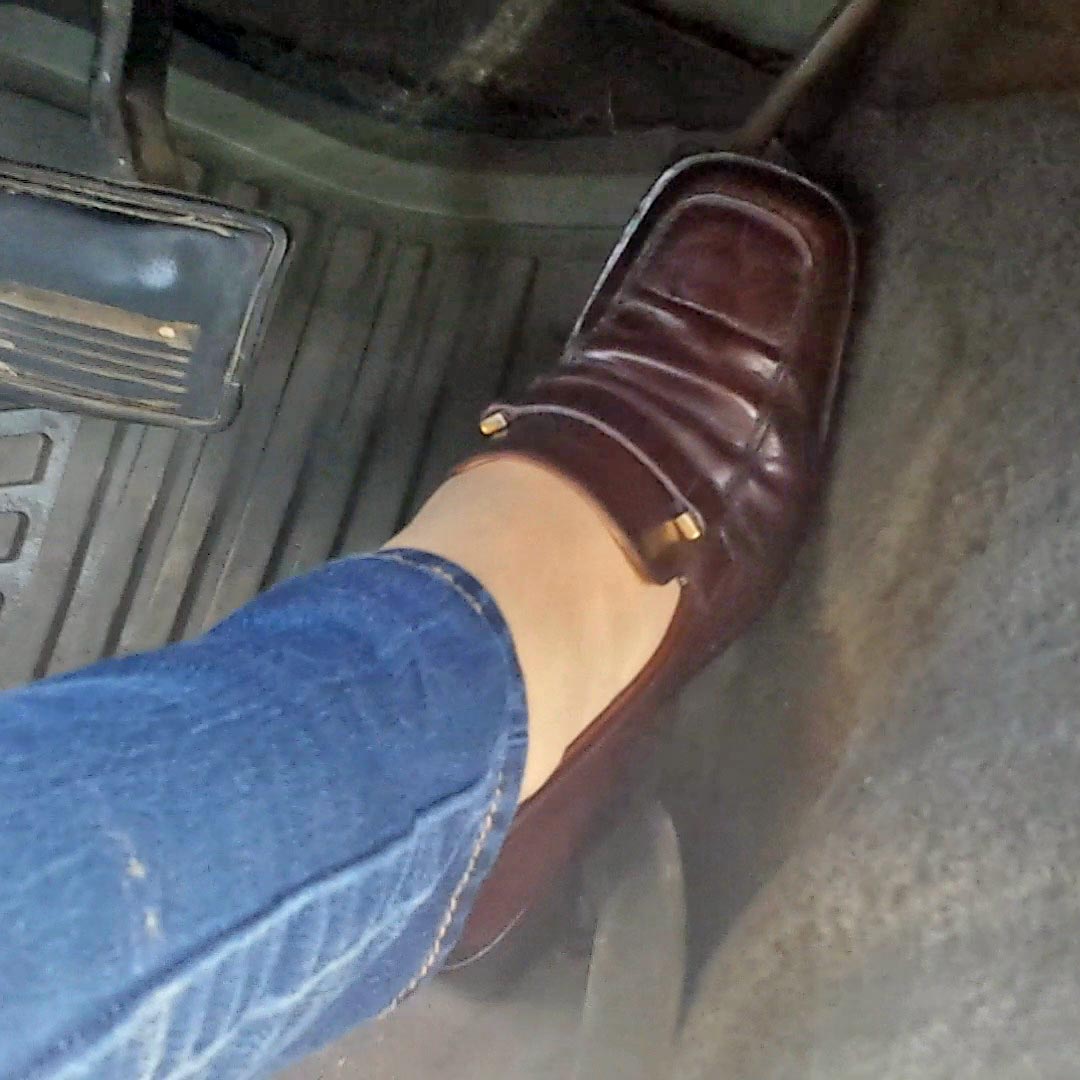 Star Driving the Monte in Brown Leather Loafers – Quickie