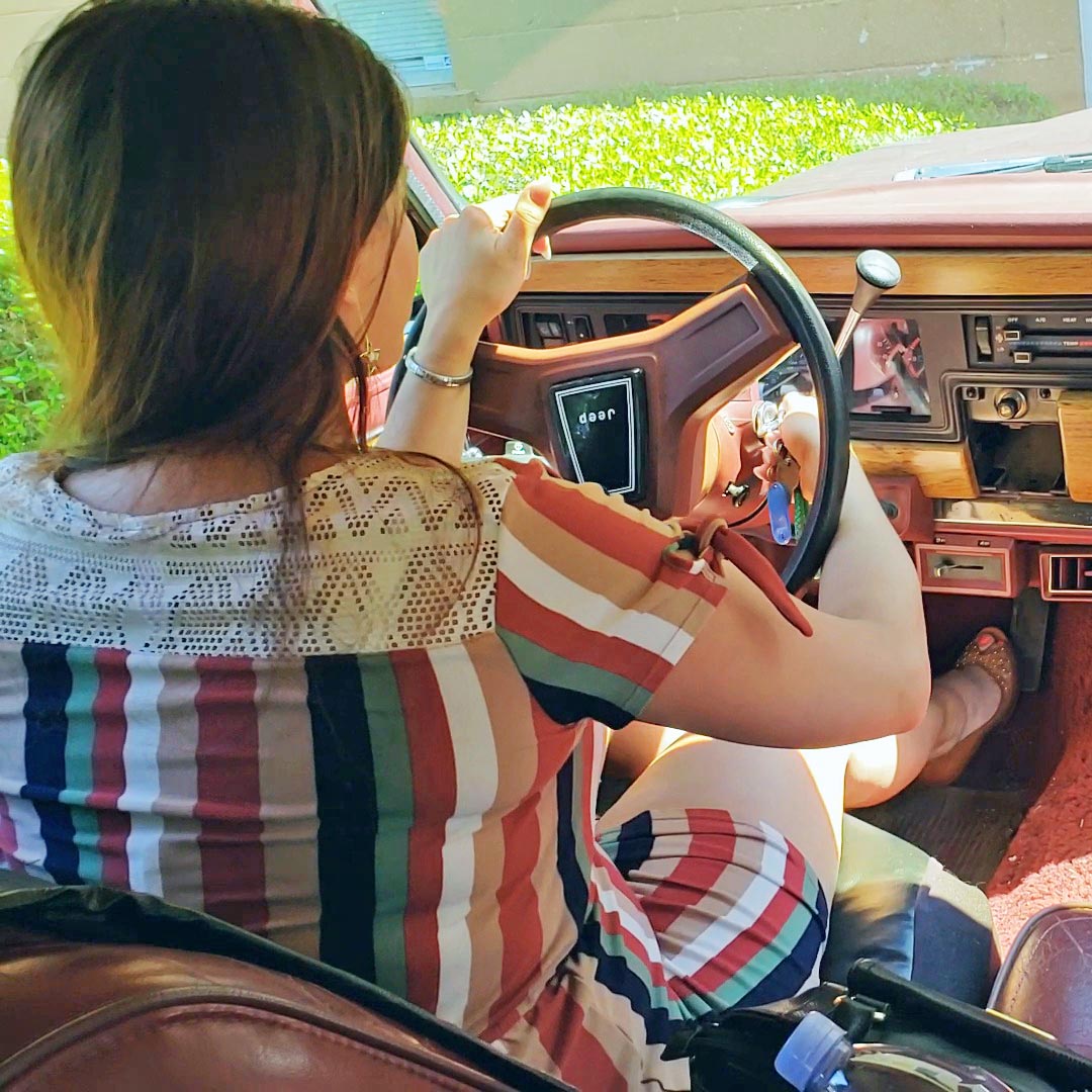 Jane & Vivian Hard Start & Drive the Jeep in Peep Toes