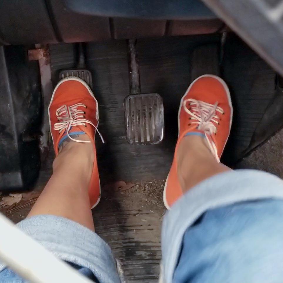 Jane Domino Orange Keds Cuffed Jeans Volvo Cranking