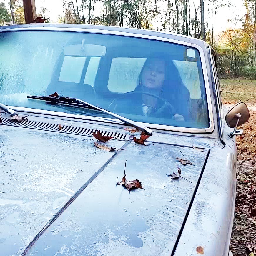 Jane Domino Cranking the Volvo Custom 1345 Leftovers