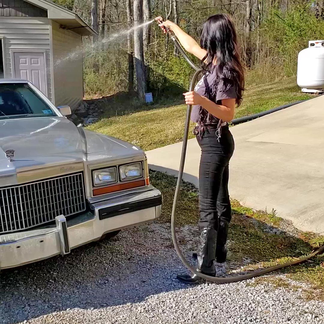 April Lee Takes the Caddy Out Black Jeans & Boots, 1 of 2